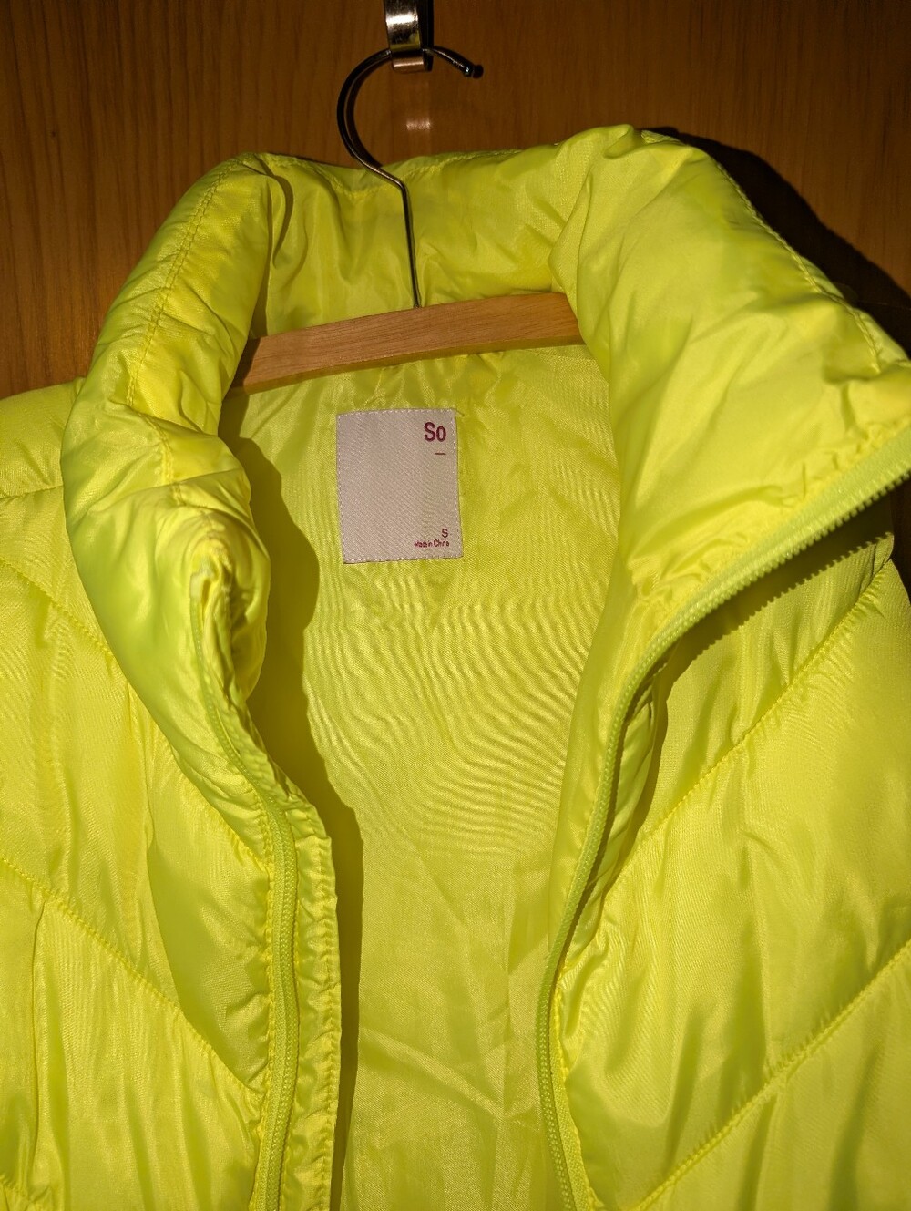Neon Yellow Puffer Jacket